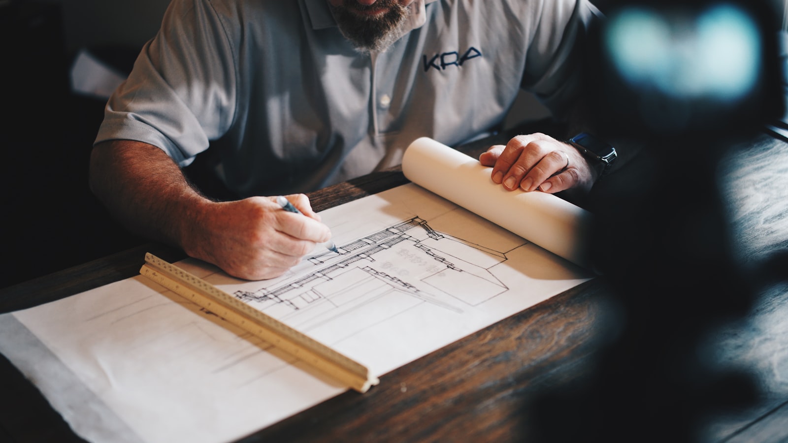 Custom home plans being drawn